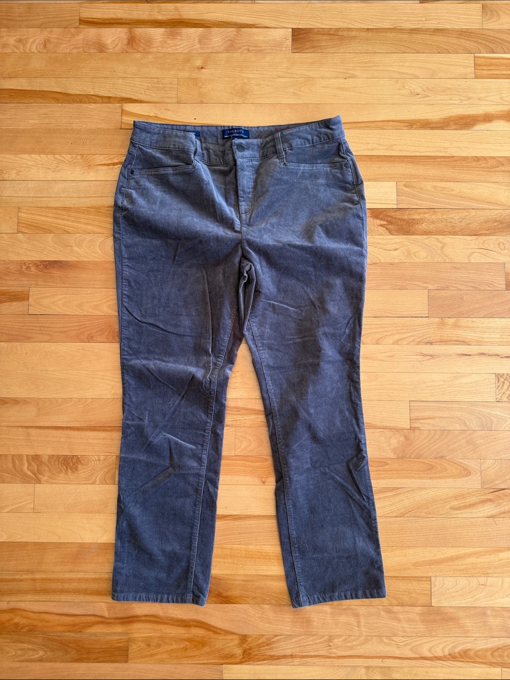 Talbots Charcoal Straight-Leg Corduroy Pants